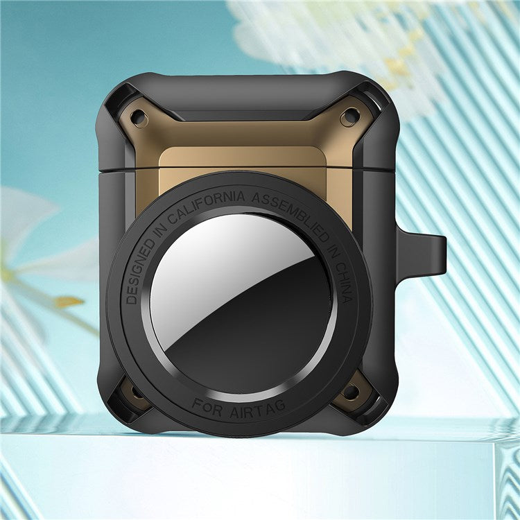 For Apple AirPods with Charging Case (2016)/(2019) / AirPods with Wireless Charging Case (2019) + for AirTag 2-in-1 Anti-drop Protective Cover Case - Yellow