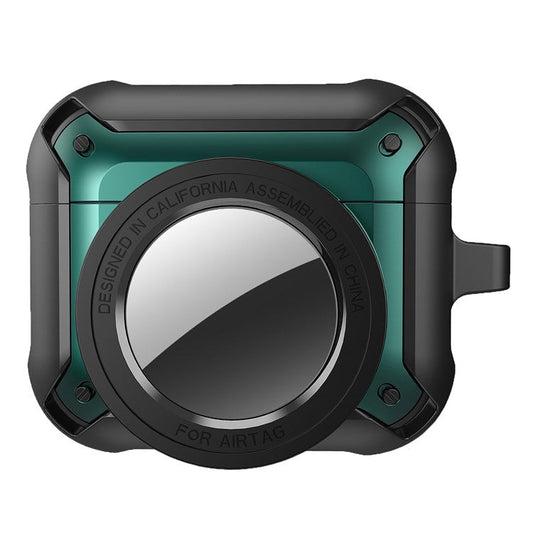 For Apple AirPods 3 Wireless Earphone + for AirTag Smart Tracker Protective Cover Drop-proof Dust-proof Case - Green