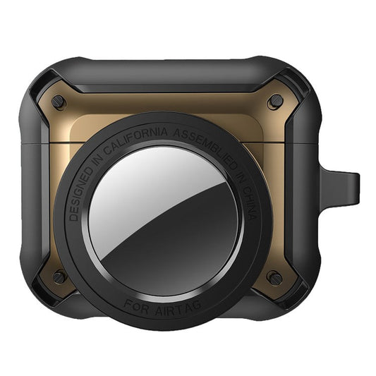 For Apple AirPods 3 Wireless Earphone + for AirTag Smart Tracker Protective Cover Drop-proof Dust-proof Case - Yellow