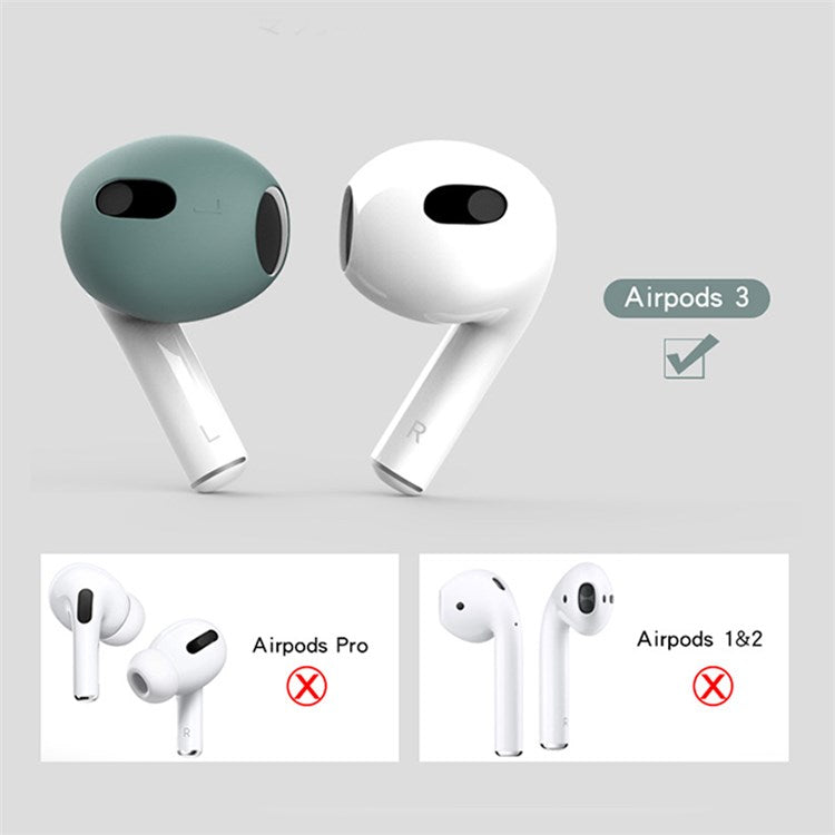 For Apple AirPods 3 Portable Protective Case Earbuds Soft Silicone Protector with Ear Caps - Midnight Blue