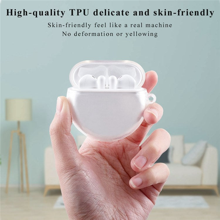 For Huawei FreeBuds 3 Earphone Charging Box TPU Case Transparent Protective Cover with Buckle