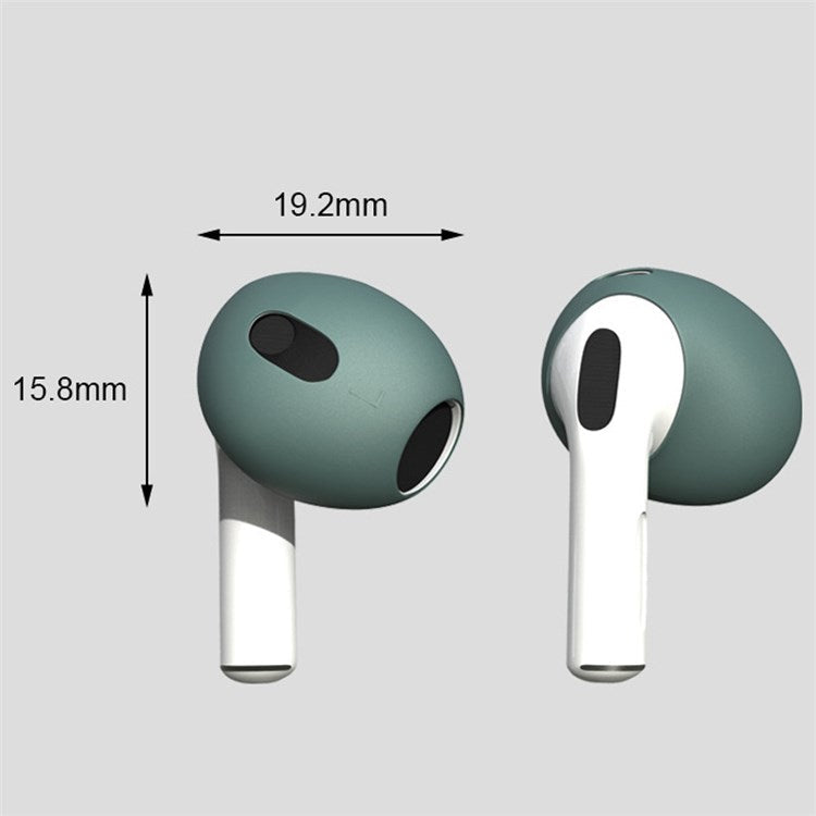 For Apple AirPods 3 + for AirTag 2-in-1 Silicone Protective Cover Drop-proof Dust-proof Case with Carabiner and Ear Caps - Avocado Green