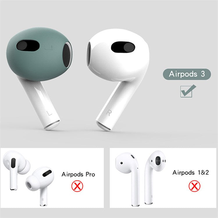 For Apple AirPods 3 + for AirTag 2-in-1 Silicone Protective Cover Drop-proof Dust-proof Case with Carabiner and Ear Caps - Mint Green