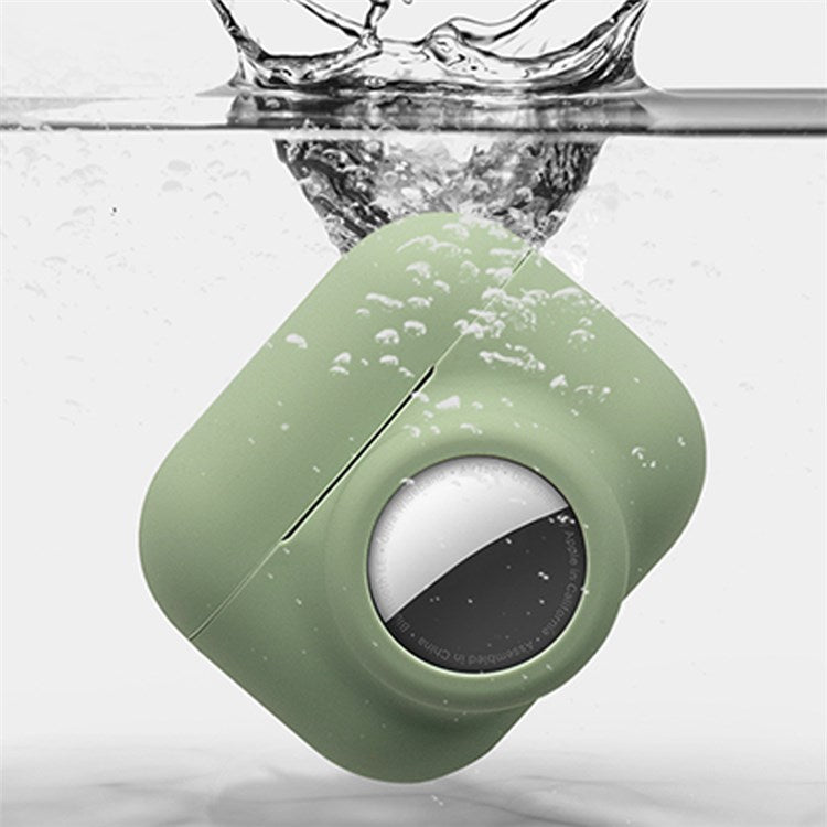 For Apple AirPods Pro + for AirTag 2-in-1 Silicone Protective Cover Anti-drop Case with Earphone Anti-lost Rope - Yellow/White Rope