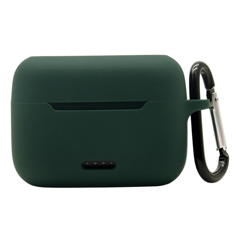 Anti-fall Silicone Case for TOZO NC2 Wireless Bluetooth Headphones Cover with Anti-lost Carabiner - Blackish Green