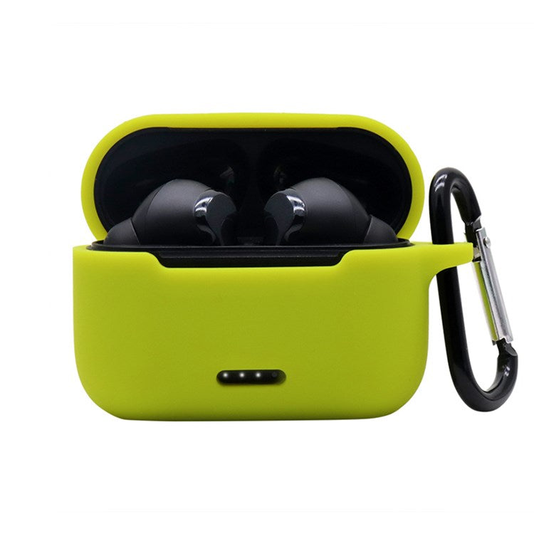 Anti-fall Silicone Case for TOZO NC2 Wireless Bluetooth Headphones Cover with Anti-lost Carabiner - Green