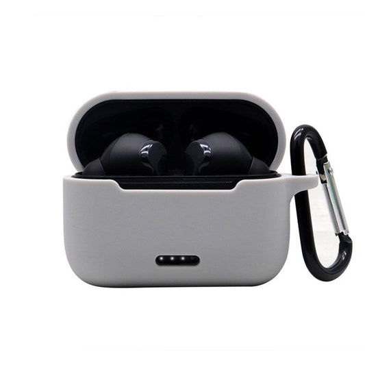 Anti-fall Silicone Case for TOZO NC2 Wireless Bluetooth Headphones Cover with Anti-lost Carabiner - Grey