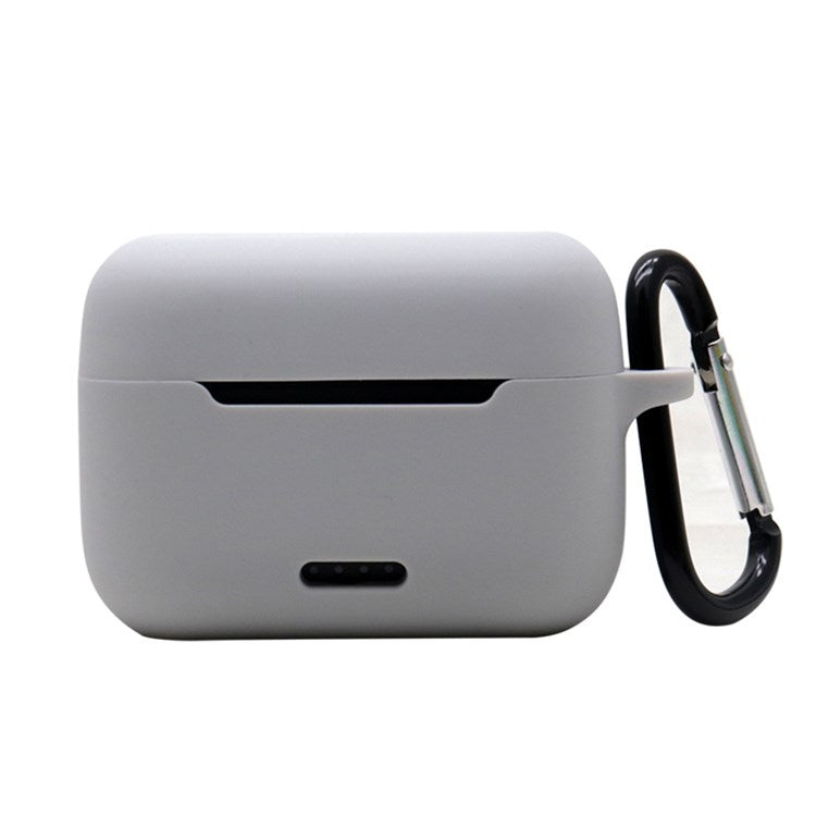 Anti-fall Silicone Case for TOZO NC2 Wireless Bluetooth Headphones Cover with Anti-lost Carabiner - Grey
