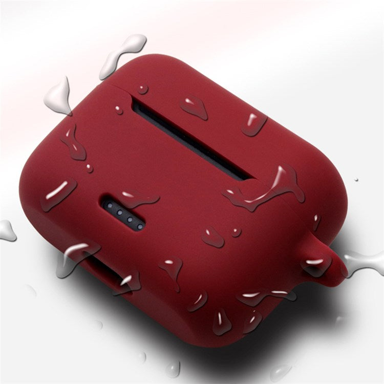 Anti-fall Silicone Case for TOZO NC2 Wireless Bluetooth Headphones Cover with Anti-lost Carabiner - Red