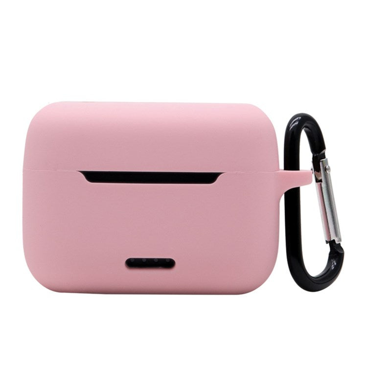 Anti-fall Silicone Case for TOZO NC2 Wireless Bluetooth Headphones Cover with Anti-lost Carabiner - Pink