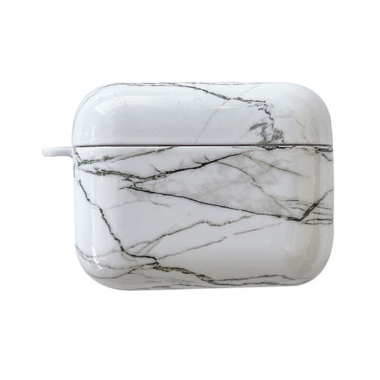 For Honor Earbuds X2 Marble Pattern Bluetooth Earphone PC Protective Case Drop-proof Cover - White