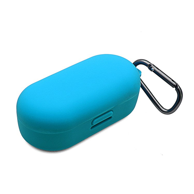 For Bose Sport Earbuds Bluetooth TWS Earphone Silicone Cover Drop-proof Case with Anti-lost Buckle - Lake Blue