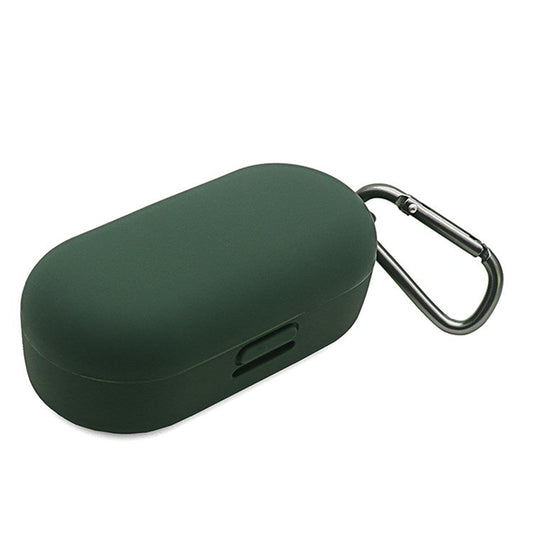 For Bose Sport Earbuds Bluetooth TWS Earphone Silicone Cover Drop-proof Case with Anti-lost Buckle - Blackish Green