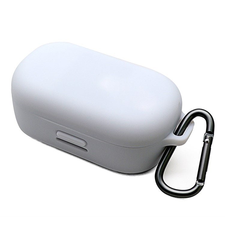 For Bose QuietComfort Earbuds Silicone Cover Bluetooth TWS Earphone Protective Sleeve Case with Anti-lost Buckle - White