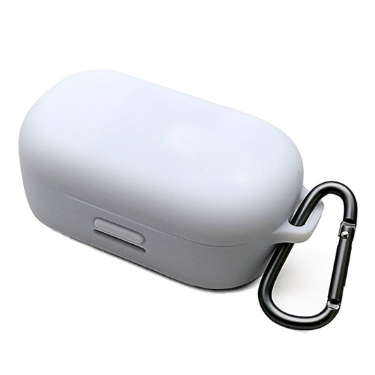 For Bose QuietComfort Earbuds Silicone Cover Bluetooth TWS Earphone Protective Sleeve Case with Anti-lost Buckle - White