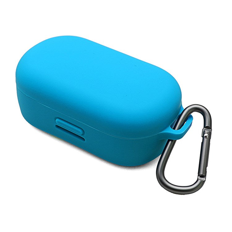 For Bose QuietComfort Earbuds Silicone Cover Bluetooth TWS Earphone Protective Sleeve Case with Anti-lost Buckle - Lake Blue