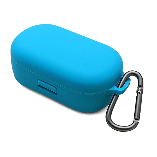 For Bose QuietComfort Earbuds Silicone Cover Bluetooth TWS Earphone Protective Sleeve Case with Anti-lost Buckle - Lake Blue