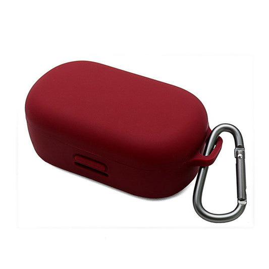 For Bose QuietComfort Earbuds Silicone Cover Bluetooth TWS Earphone Protective Sleeve Case with Anti-lost Buckle - Wine Red