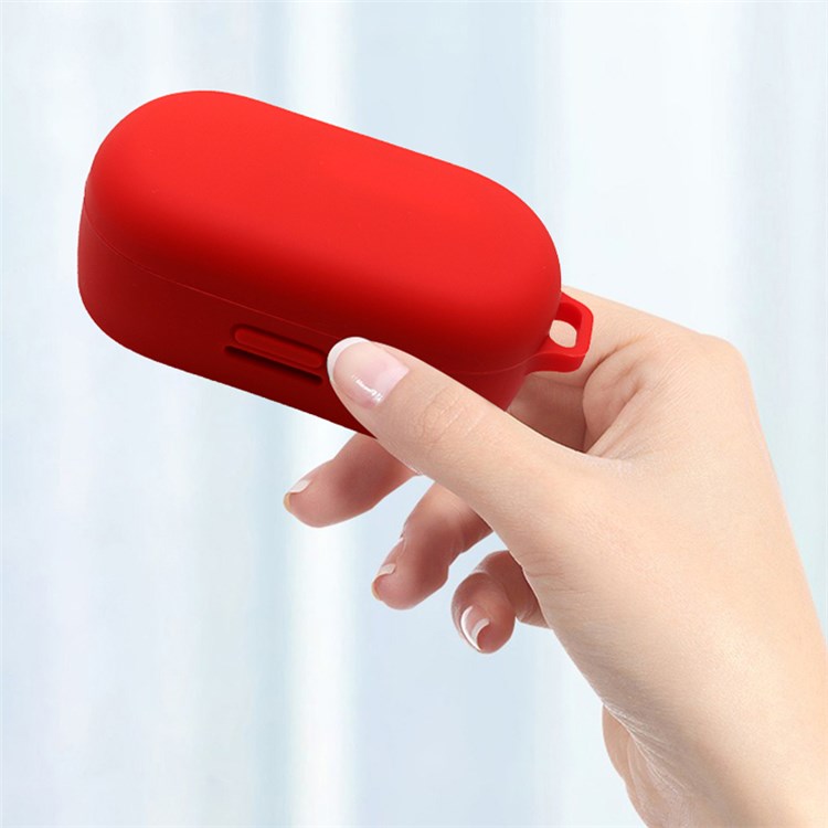 For Bose QuietComfort Earbuds Silicone Cover Bluetooth TWS Earphone Protective Sleeve Case with Anti-lost Buckle - Wine Red