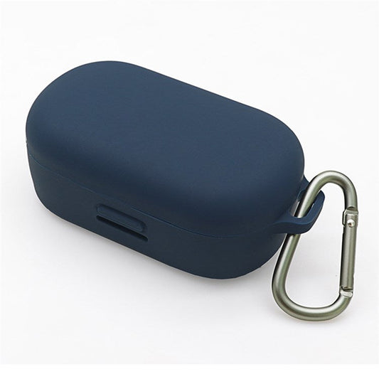 For Bose QuietComfort Earbuds Silicone Cover Bluetooth TWS Earphone Protective Sleeve Case with Anti-lost Buckle - Midnight Blue