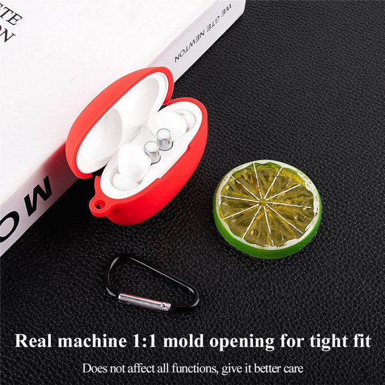 For Realme Buds Air 3 Soft Silicone Shockproof Anti-fall Bluetooth Earphone Protective Case Shell with Buckle - Sky Blue