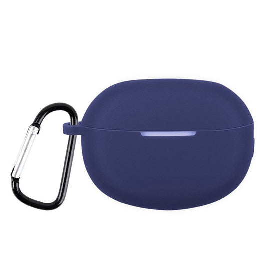 For Realme Buds Air 3 Soft Silicone Shockproof Anti-fall Bluetooth Earphone Protective Case Shell with Buckle - Midnight Blue