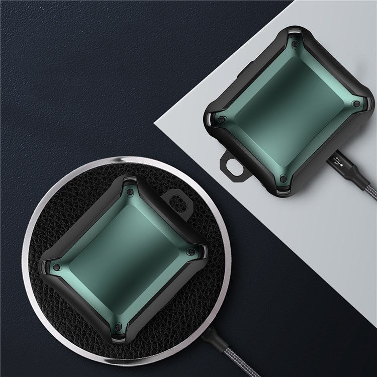 For Sony LinkBuds WF-L900 Protective Case Shockproof Earphone Shell Cover with Hook - Black/Green