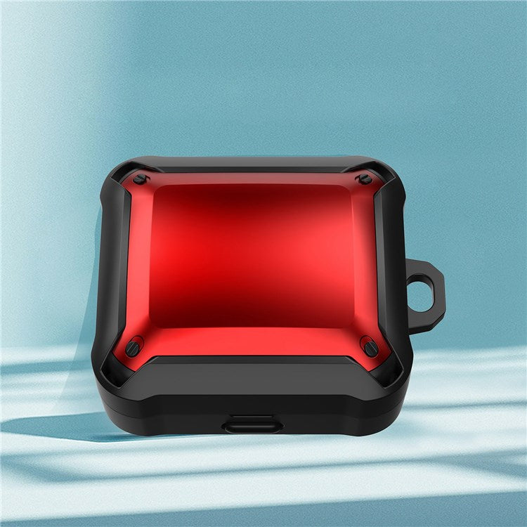 For Sony LinkBuds WF-L900 Protective Case Shockproof Earphone Shell Cover with Hook - Black/Red