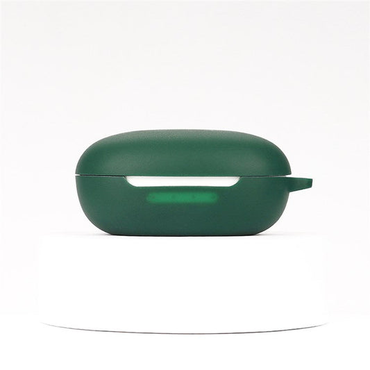 For JBL FREE II Bluetooth Wireless Earphone Silicone Case Drop-proof Charging Box Cover Protector with Anti-loss Hook - Blackish Green