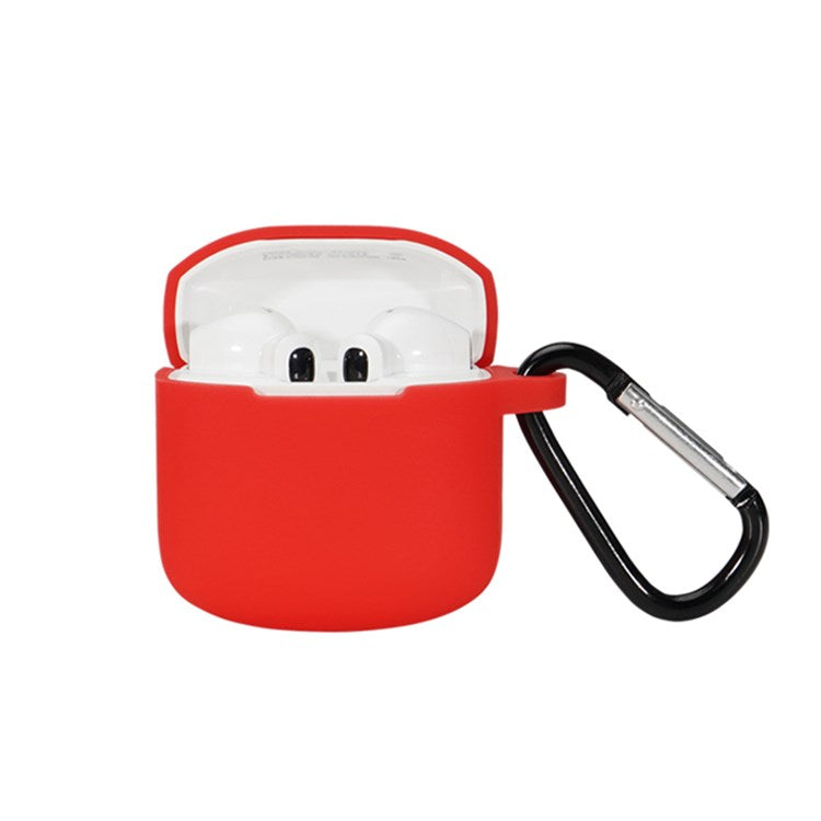 For Edifier LolliPods Mini TWS Bluetooth Earphone Silicone Cover Drop-proof Case with Anti-lost Buckle - Red