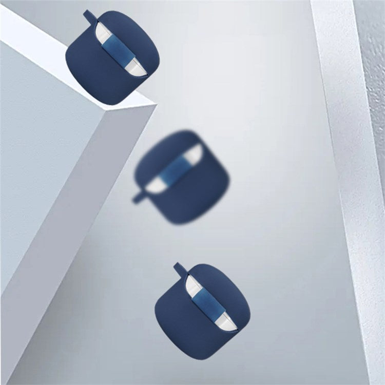 For Edifier LolliPods Mini TWS Bluetooth Earphone Silicone Cover Drop-proof Case with Anti-lost Buckle - Midnight Blue