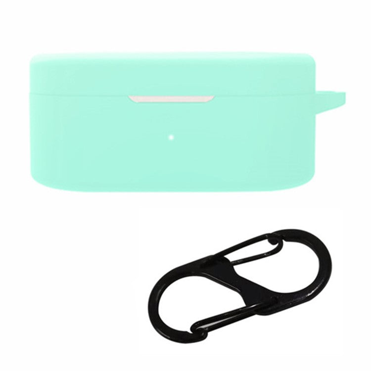 For OnePlus Buds N  /  Nord Buds Bluetooth Earphone Silicone Cover Anti-scratch Case with Anti-lost Buckle - Mint Green