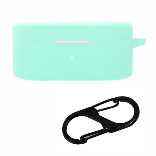 For OnePlus Buds N  /  Nord Buds Bluetooth Earphone Silicone Cover Anti-scratch Case with Anti-lost Buckle - Mint Green