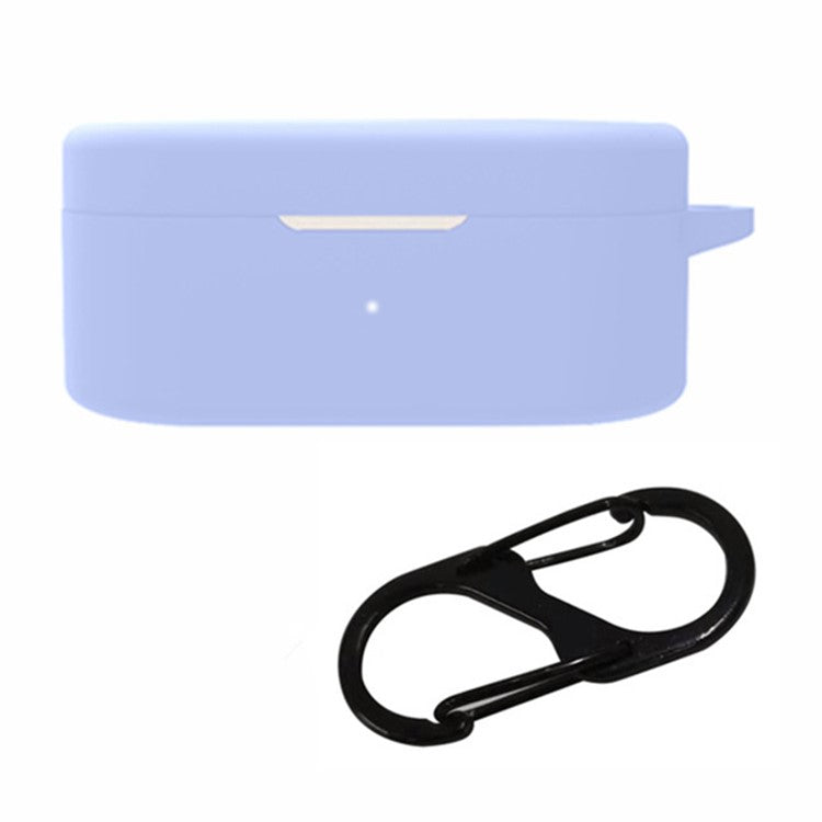 For OnePlus Buds N  /  Nord Buds Bluetooth Earphone Silicone Cover Anti-scratch Case with Anti-lost Buckle - Light Purple
