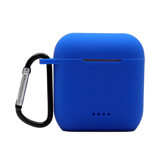 Bluetooth Earphone Protective Case for TOZO T6, Soft Silicone Charging Box Anti-drop Cover Shell with Anti-loss Buckle - Blue