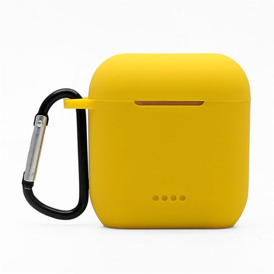 Bluetooth Earphone Protective Case for TOZO T6, Soft Silicone Charging Box Anti-drop Cover Shell with Anti-loss Buckle - Yellow