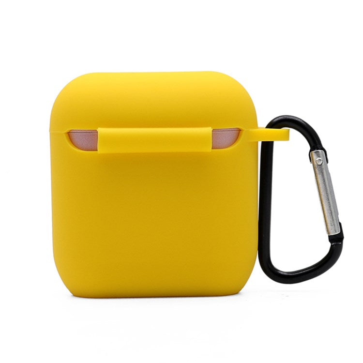 Bluetooth Earphone Protective Case for TOZO T6, Soft Silicone Charging Box Anti-drop Cover Shell with Anti-loss Buckle - Yellow