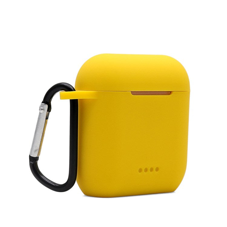 Bluetooth Earphone Protective Case for TOZO T6, Soft Silicone Charging Box Anti-drop Cover Shell with Anti-loss Buckle - Yellow