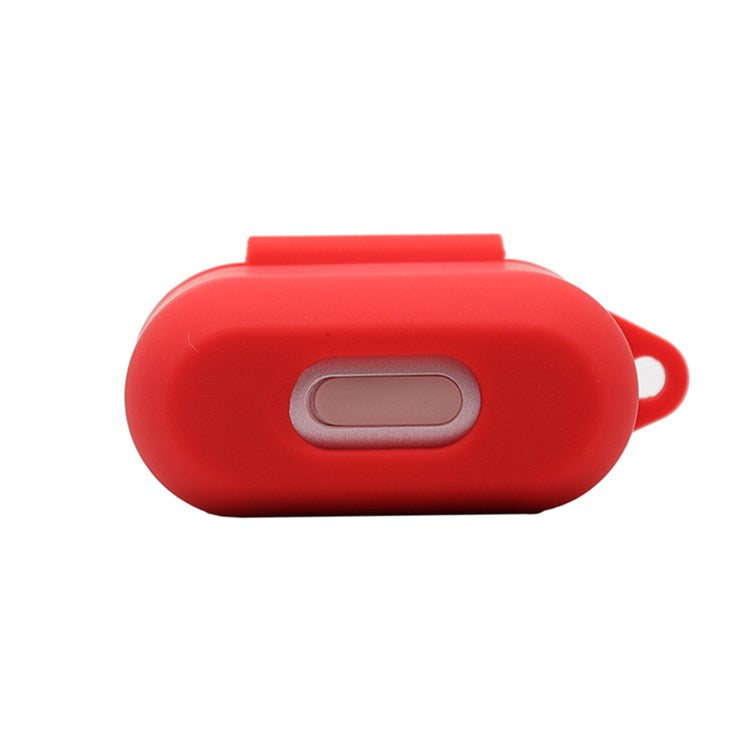 Bluetooth Earphone Protective Case for TOZO T6, Soft Silicone Charging Box Anti-drop Cover Shell with Anti-loss Buckle - Red