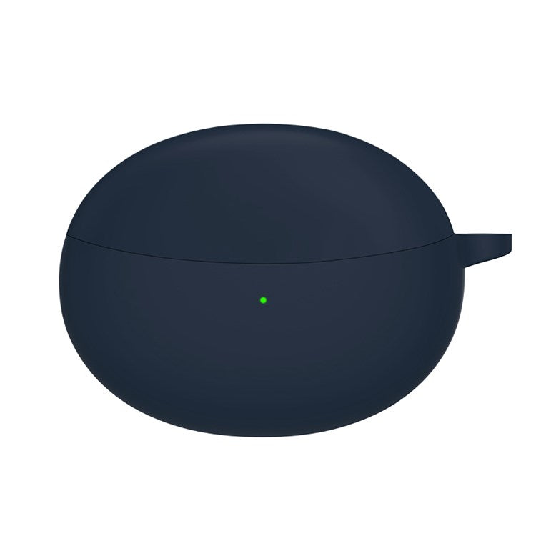 For OPPO Enco Air2 Pro Earbuds Silicone Case Earphone Organizer Protective Skin Sleeve with Carabiner - Midnight Blue