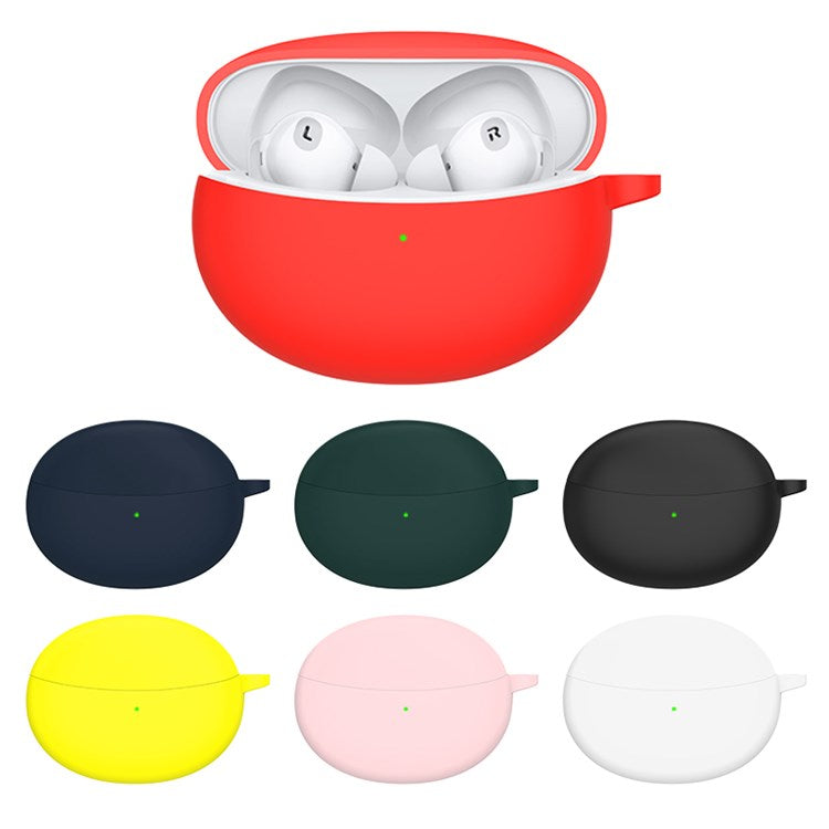 For OPPO Enco Air2 Pro Earbuds Silicone Case Earphone Organizer Protective Skin Sleeve with Carabiner - Midnight Blue