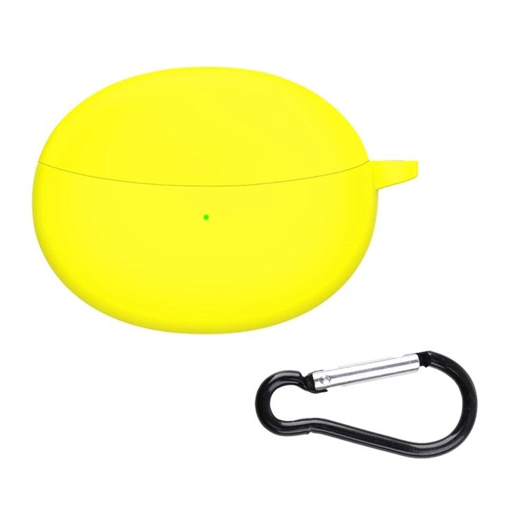 For OPPO Enco Air2 Pro Earbuds Silicone Case Earphone Organizer Protective Skin Sleeve with Carabiner - Yellow