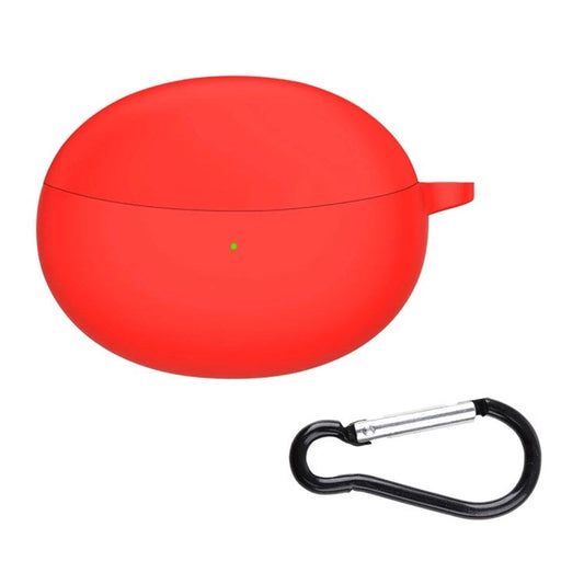 For OPPO Enco Air2 Pro Earbuds Silicone Case Earphone Organizer Protective Skin Sleeve with Carabiner - Red