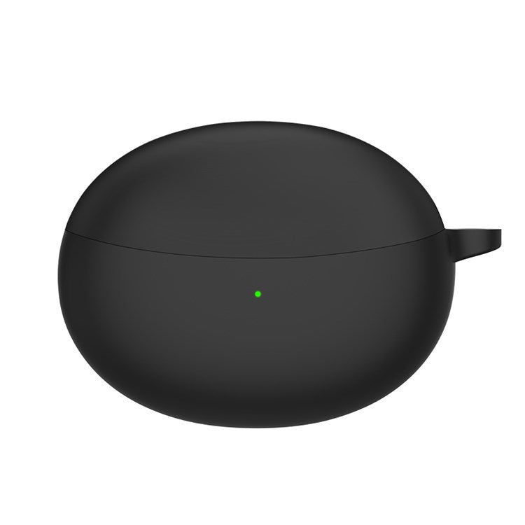 For OPPO Enco Air2 Pro Earbuds Silicone Case Earphone Organizer Protective Skin Sleeve with Carabiner - Black