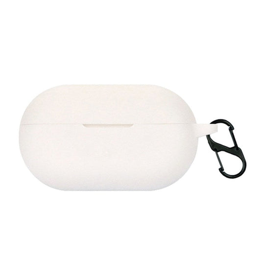 Silicone Case for Sony Ambie AM-TW01, Bluetooth Earphone Charging Box Protective Cover with Anti Loss Buckle - White