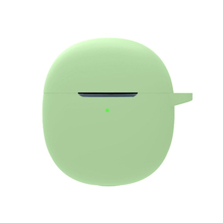 For vivo TWS Air Earphone Silicone Case Earbuds Charging Box Protective Cover with Hanging Buckle - Matcha Green