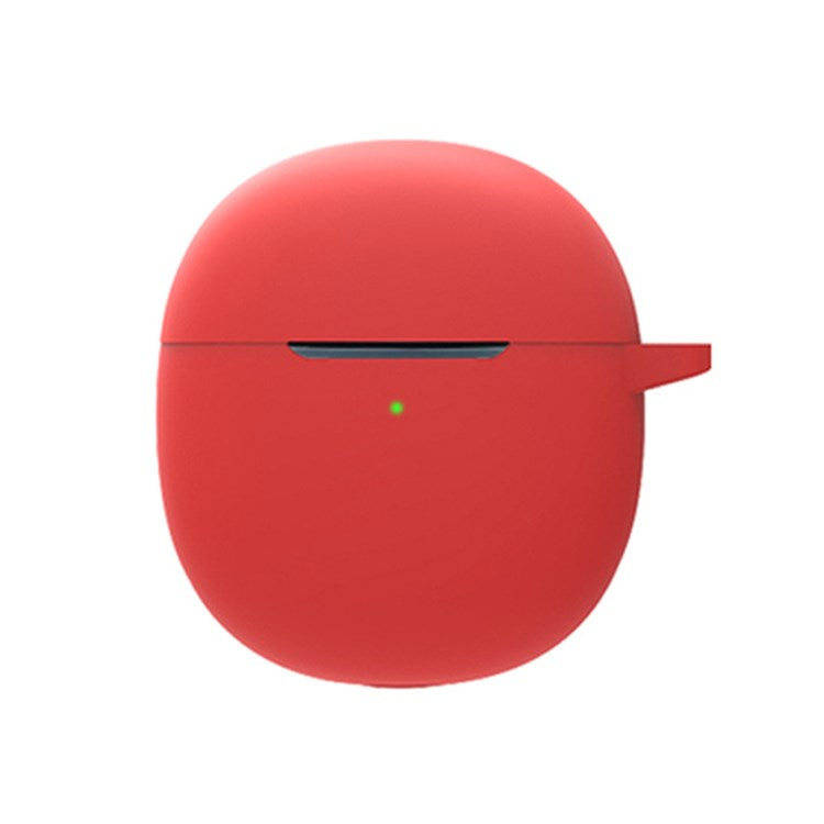 For vivo TWS Air Earphone Silicone Case Earbuds Charging Box Protective Cover with Hanging Buckle - Red
