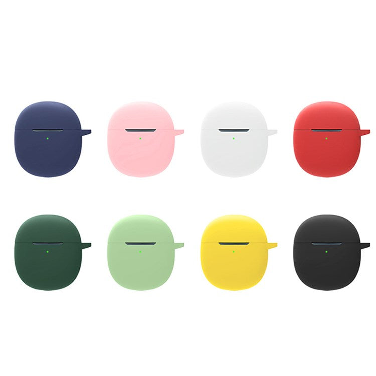 For vivo TWS Air Earphone Silicone Case Earbuds Charging Box Protective Cover with Hanging Buckle - Red