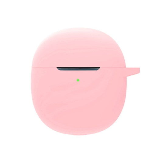 For vivo TWS Air Earphone Silicone Case Earbuds Charging Box Protective Cover with Hanging Buckle - Pink