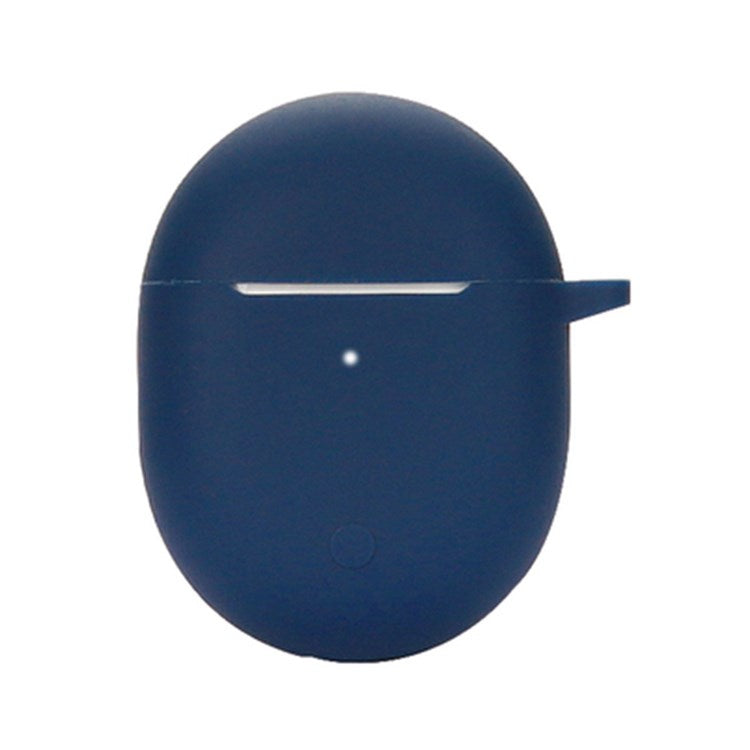 Dust-proof Earphone Silicone Case for Redmi Buds 4, Bluetooth Earbuds Charging Box Anti-scratch Cover with Hanging Buckle - Dark Blue